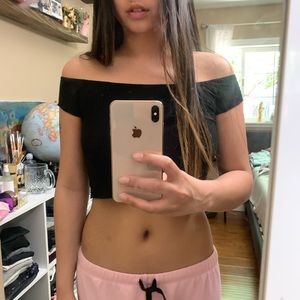 SOLD brandy melville off-shoulder cropped top